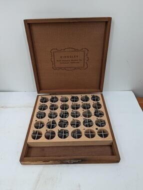 KINGSLEY hot FOIL Stamping Printer letters Typeset ROMAN lower case ,Wood Box